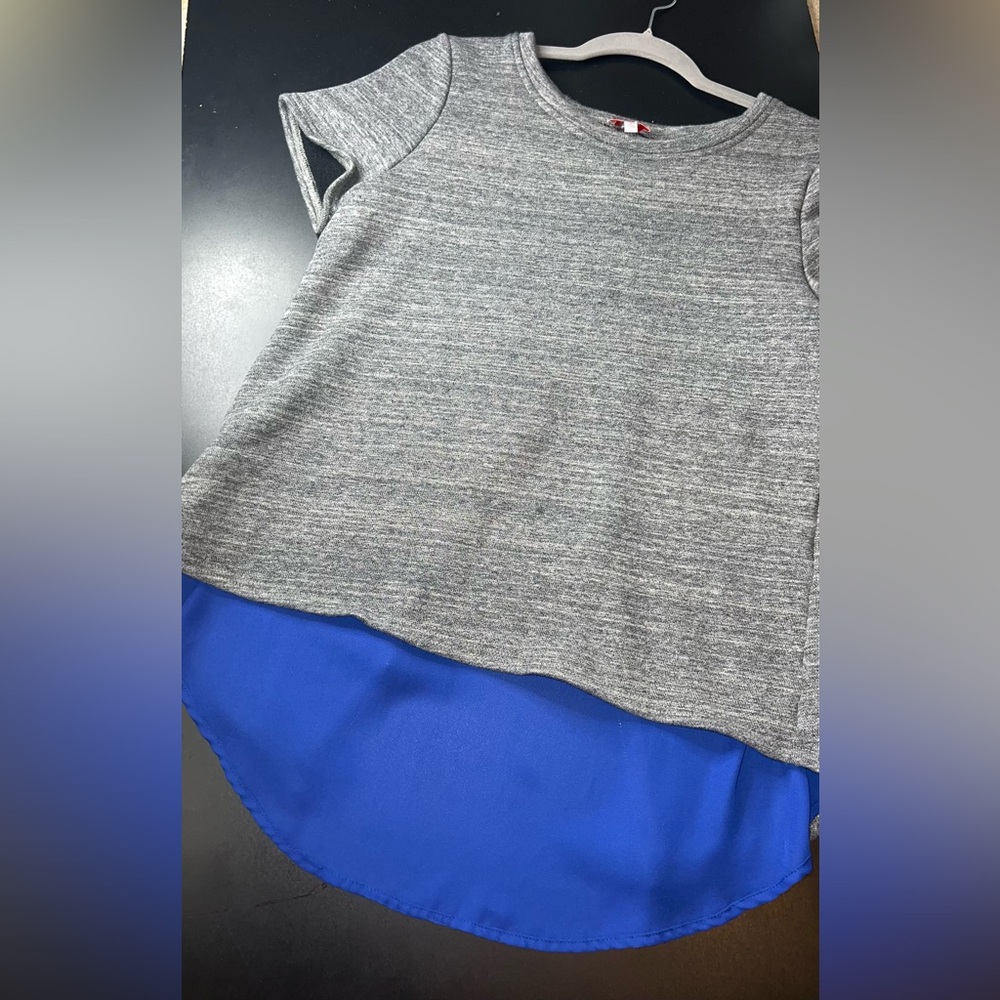 Pixley Tristan Zipper Woven Back Knit Top Size Medium EUC